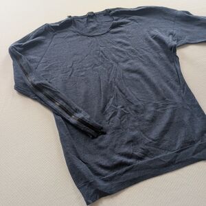 Lafayette 148 Womens 100% Marino Wool Zipper Sleeves Blue Sweater Top Sz XL